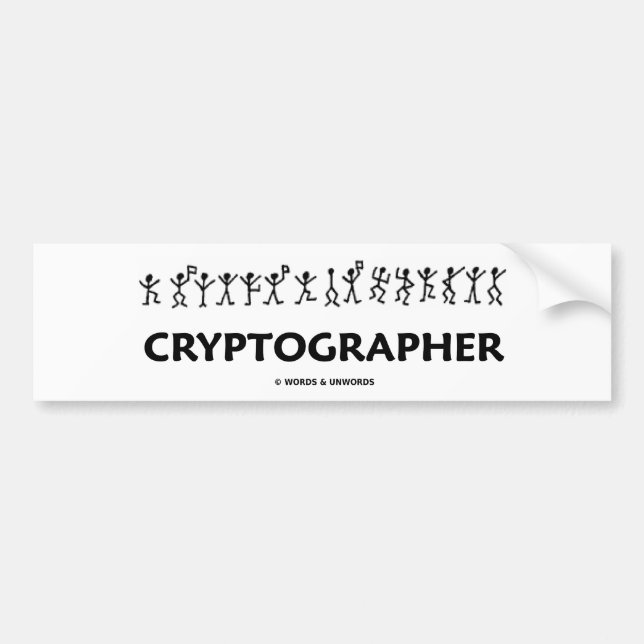 Autocollant De Voiture Cryptographe (chiffres de bâton d'hommes de danse) (Devant)