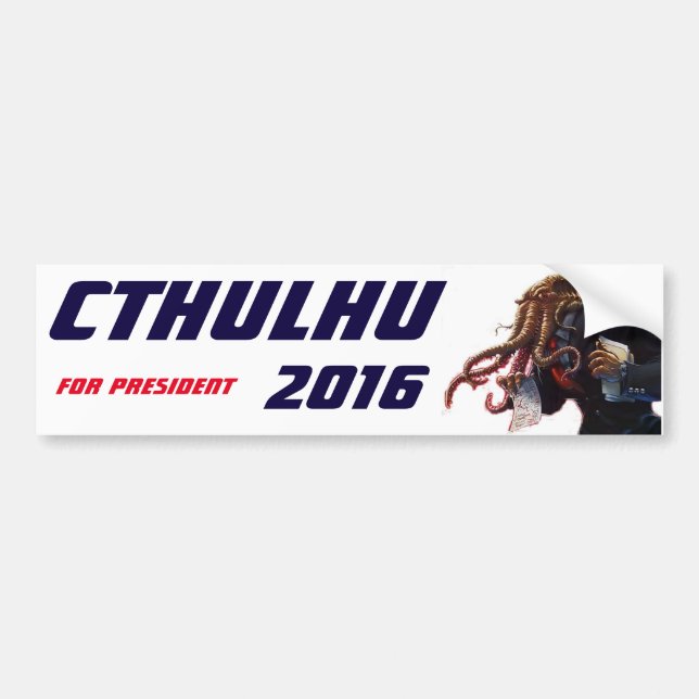 Autocollant De Voiture "Cthulhu pour le président 2016 " (Devant)