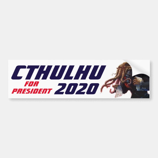 Autocollant De Voiture "Cthulhu pour le président 20XX " (Devant)