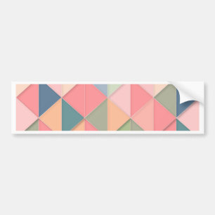 Autocollant De Voiture CUBISM pastel Shades GEOMETRIC - ADD MONOGRAM