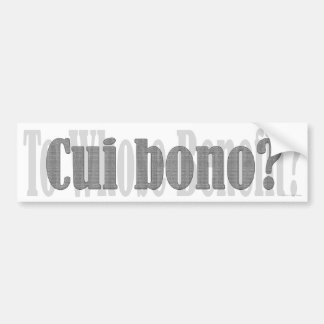 Autocollant De Voiture Cui bono ?