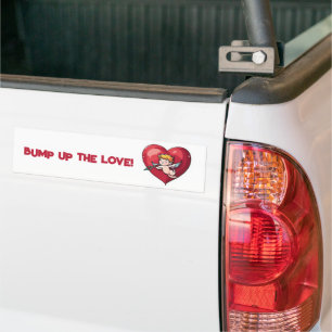 Autocollant De Voiture Cupidon sur le coeur rouge