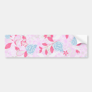 Autocollant De Voiture Curieux motif floral pastel coloré