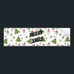 Autocollant De Voiture Customize Santa and Christmas Tree<br><div class="desc">Customize Santa and Christmas Tree,  change the background color and text.</div>