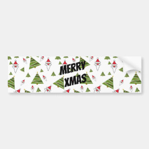 Autocollant De Voiture Customize Santa and Christmas Tree
