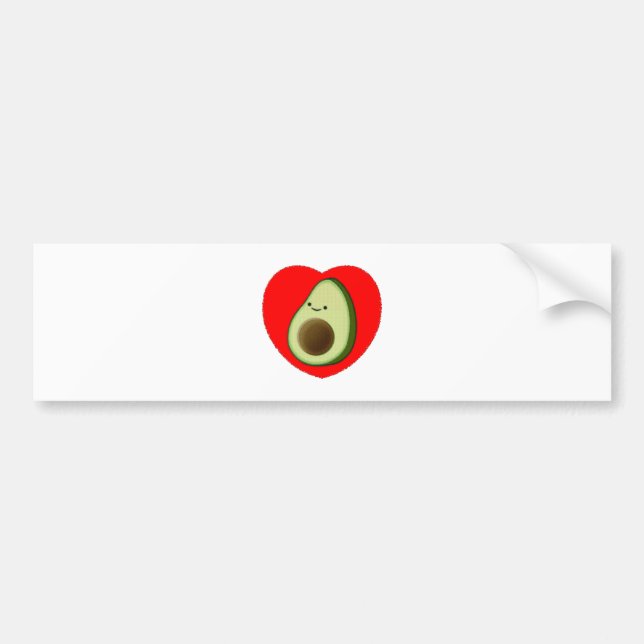 Autocollant De Voiture Cute Avocado Dans Le Coeur Rouge (Devant)