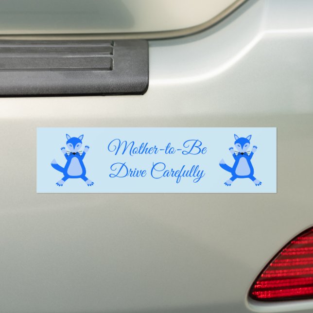 Autocollant De Voiture Cute Blue Baby Boy Fox Custom (En voiture)