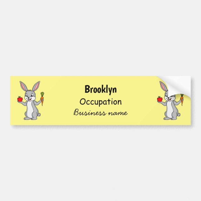 Autocollant De Voiture Cute bunny rabbit with vegetables (Devant)