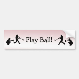 Autocollant De Voiture Cute Girly Pink Baseball Play Ball Bumper Sticker