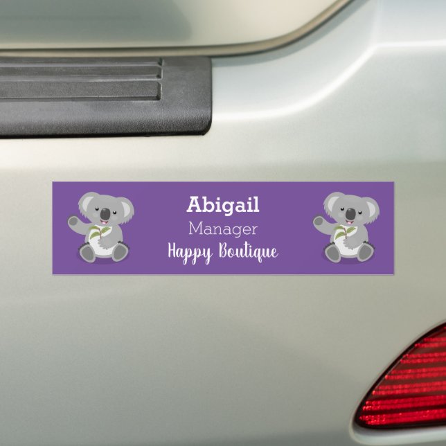 Autocollant De Voiture Cute happy koala waving cartoon illustration (En voiture)