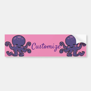 Autocollant De Voiture Cute Purple Octopus Thunder_Cove