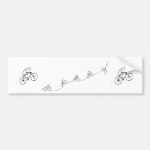 Autocollant De Voiture Cycliste allant au-dessus de la colline