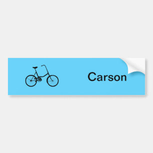 Autocollant De Voiture Cycliste vélo personnalisé fond bleu