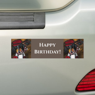 AUTOCOLLANT DE VOITURE DACHSHUND 