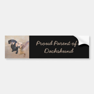 Autocollant De Voiture Dachshund (Smooth) Peinture - Art Chien original