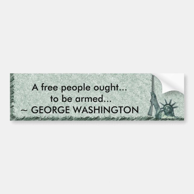 AUTOCOLLANT DE VOITURE DAME LIBERTY - CITATION DE GEORGE WASHINGTON - (Devant)