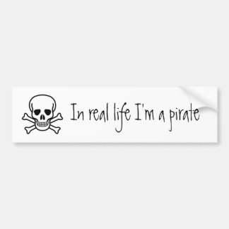 Autocollant De Voiture Dans la vie réelle je suis un pirate