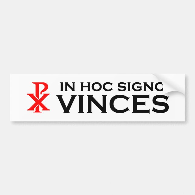 Autocollant De Voiture Dans Signo hoc Vinces (Devant)