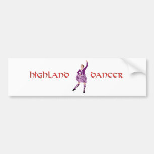 Autocollant De Voiture Danseuse des Highlands Rose Aboyne