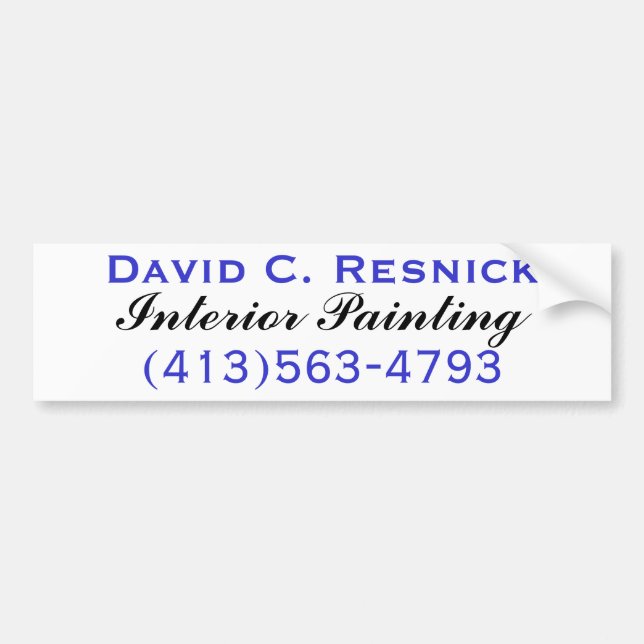 Autocollant De Voiture David C. Resnick, peinture intérieure (Devant)