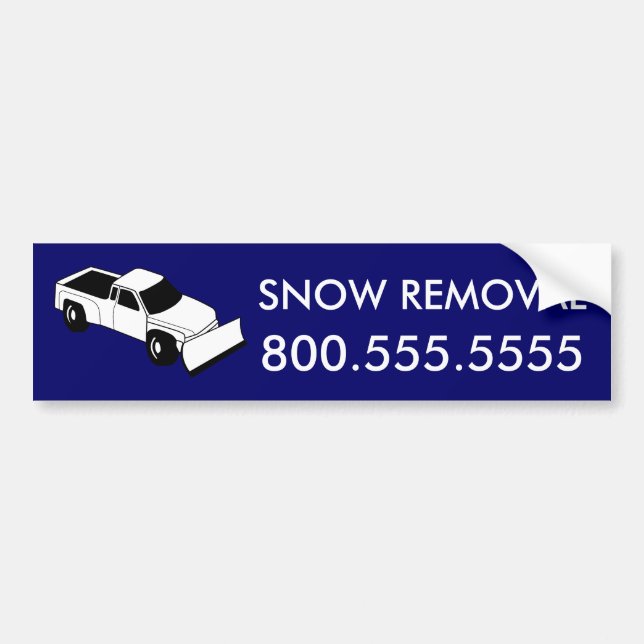 Autocollant De Voiture déblaiement de neige fait sur commande : camion de (Devant)