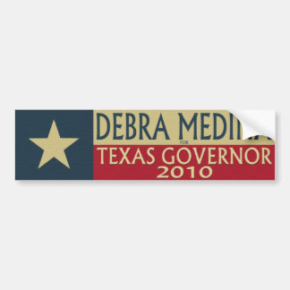 Autocollant De Voiture Debra la Médina pour le gouverneur 2010 de TX -
