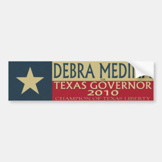 Autocollant De Voiture Debra la Médina pour le gouverneur 2010 de TX -