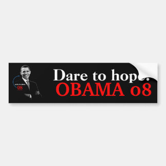 Autocollant De Voiture Défi à l'espoir ! Bumpersticker d'OBAMA 08