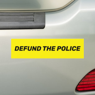 Autocollant De Voiture Defund The Police jaune noir typographie moderne