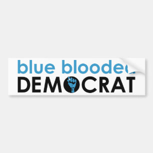 Autocollant De Voiture démocrate blooded par bleu : poing