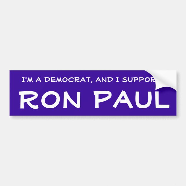 Autocollant De Voiture Démocrate pour Ron Paul (Devant)