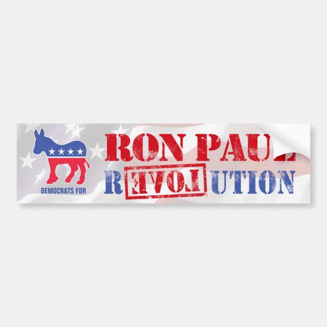 Autocollant De Voiture Démocrate pour Ron Paul (Devant)