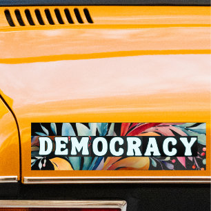Autocollant De Voiture Démocratie Hippie Rétro Groovy Politique Politique