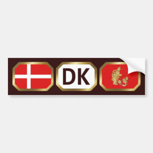 Autocollant De Voiture Denmark Flag Map