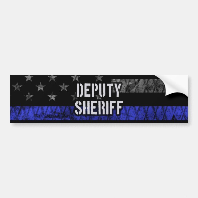 Autocollant De Voiture Deputy Sheriff Distressed Flag (Devant)