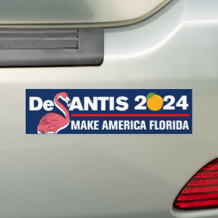 Autocollant De Voiture DeSantis 2024 Make America Florida Flamant rose