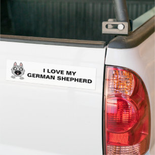 Autocollant De Voiture Dessin allemand Shepherd Silver et noir Peeking