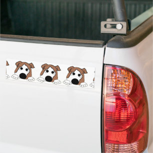 Autocollant De Voiture dessin humoristique bulldog rouge et blanc