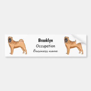Autocollant De Voiture dessin humoristique chinois de chien Shar-Pei