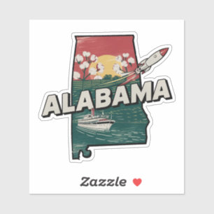 Autocollant de voiture d'État Retro Alabama
