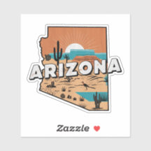 Autocollant de voiture d'État Retro Arizona