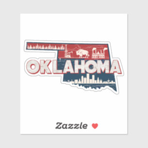Autocollant de voiture d'État Retro Oklahoma
