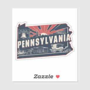 Autocollant de voiture d'État Retro Pennsylvania