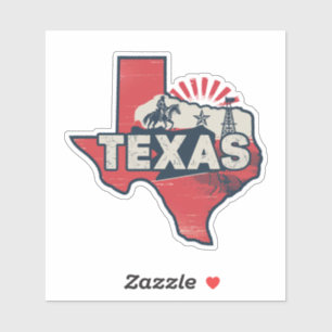 Autocollant de voiture d'État Retro Texas