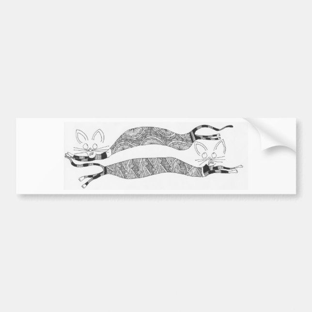 Autocollant De Voiture deux chats (Devant)