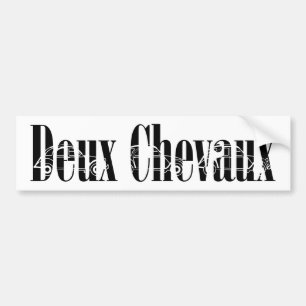 Autocollant De Voiture Deux Chevaux 2CV Typographie minimaliste Silhoutte
