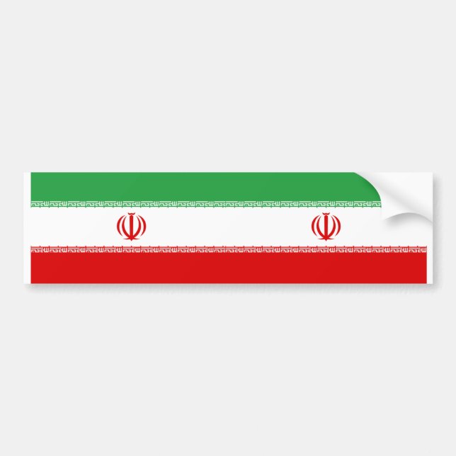 Autocollant De Voiture DEUX drapeaux actuels de l'Iran. (Devant)