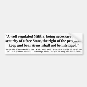 Autocollant De Voiture Deuxième amendement à la Constitution des États-Un