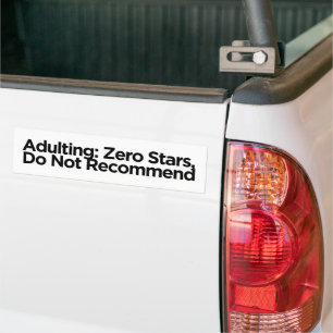 Autocollant De Voiture Devenir adulte : zéro étoile, déconseillé Drôle