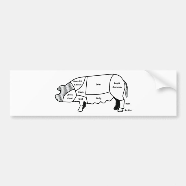 Autocollant De Voiture Diagramme de porc (Devant)